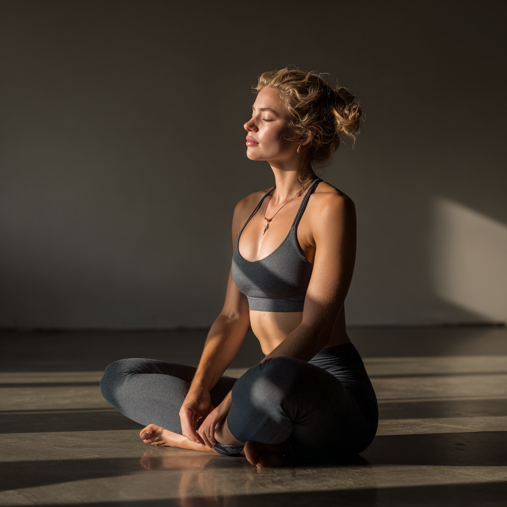 Magyar felnőttek egyszerű jóga mozdulatokat gyakorolnak otthoni környezetben, hangsúlyozva a minimális erőfeszítést